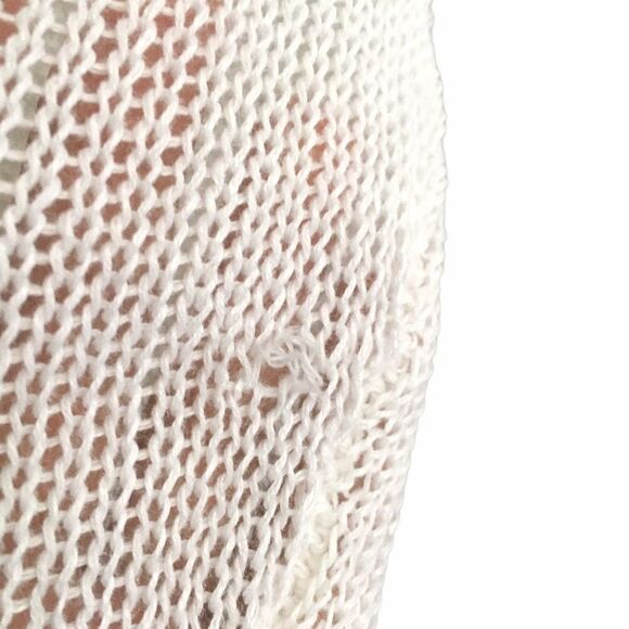 EILEEN FISHER Linen Knit V-Neck Button Front Cardigan Sweater White L - Picture 11 of 12